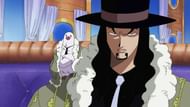 Rob Lucci seen in his human form during the anime's Enies Lobby arc (Image via Toei Animation)